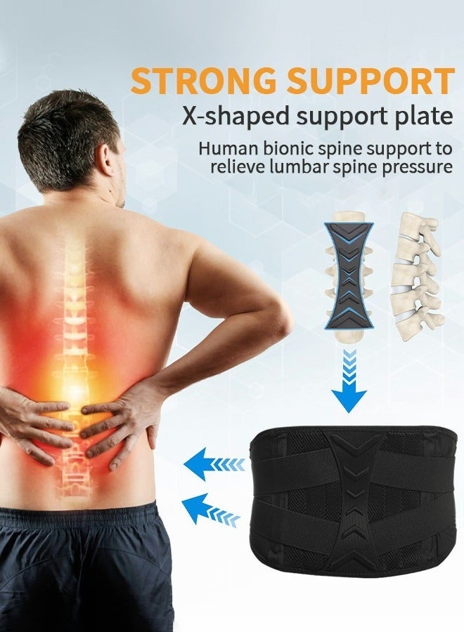 Arabest Back Brace for Lower Back Pain Relief with 11 Metal Plates Supports, Adjustable Back Support Belt for Weight lifting, Sports, Gym, Work, Back Pain Relief,Scoliosis - Large - Image 2